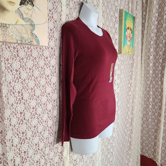 NWT Faded Glory maroon long sleeve shirt size large - Picture 5 of 7